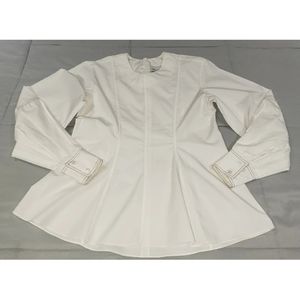 Fabiana Pigna White Puffy Sleeves Blouse Size XS